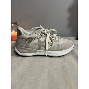 Vintage Havana Glitter Star Sneakers Beige & White Womens Size 8.5 Chic Comfy Sh